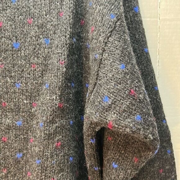 Woolrich Womens Wool Sweater L Swan Design Multicolor Dots Gray - Picture 6 of 10